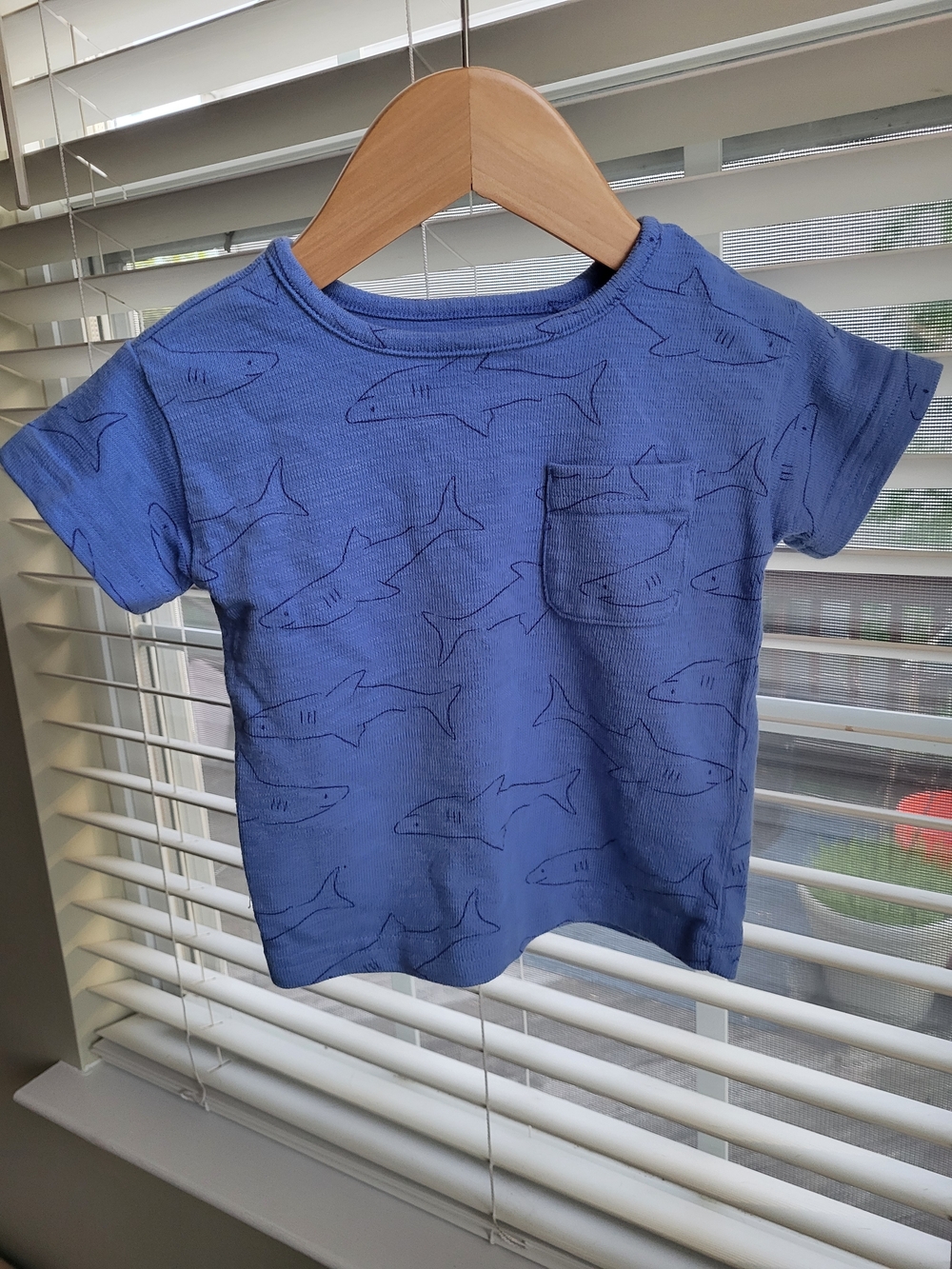 Shark Pattern Pocket Tee